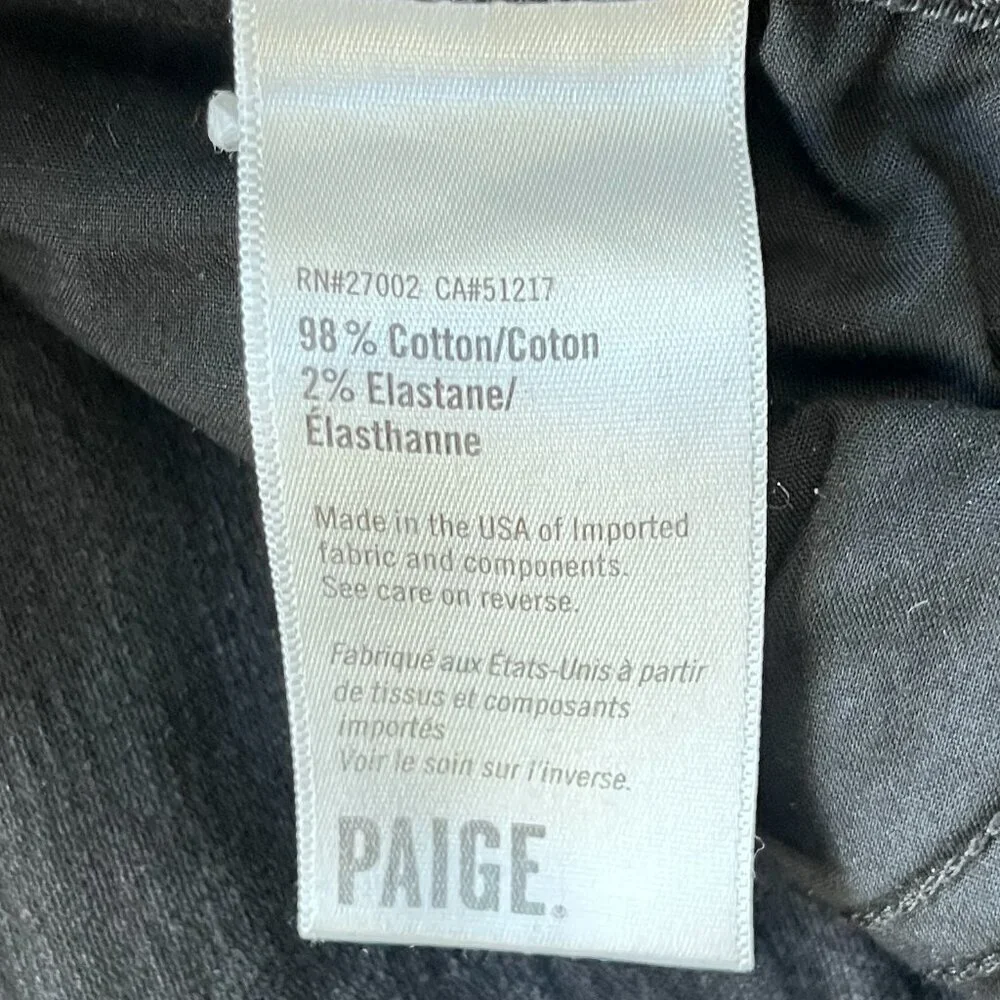 Paige Colette Crop Flare Jeans Size 27 Mid Rise Charcoal Black Denim Stretch - Picture 5 of 8